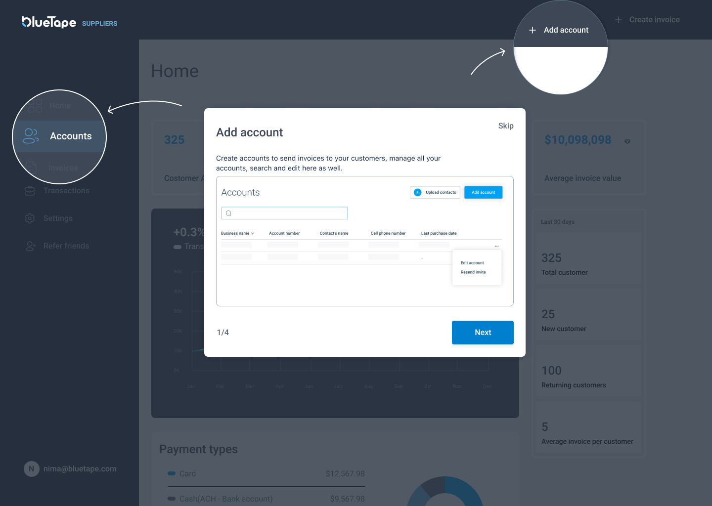 suppliers onboarding screen