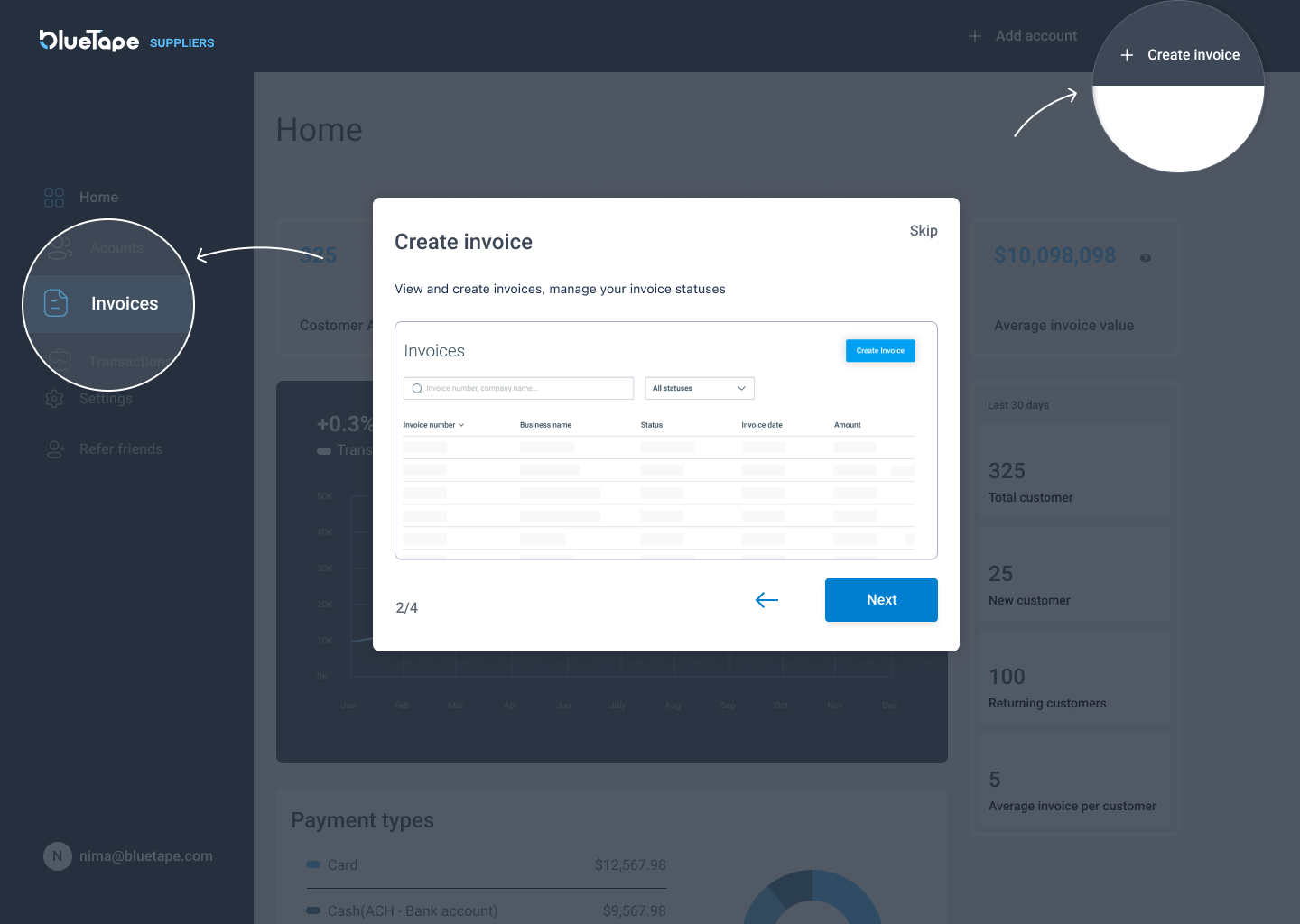 suppliers onboarding screen