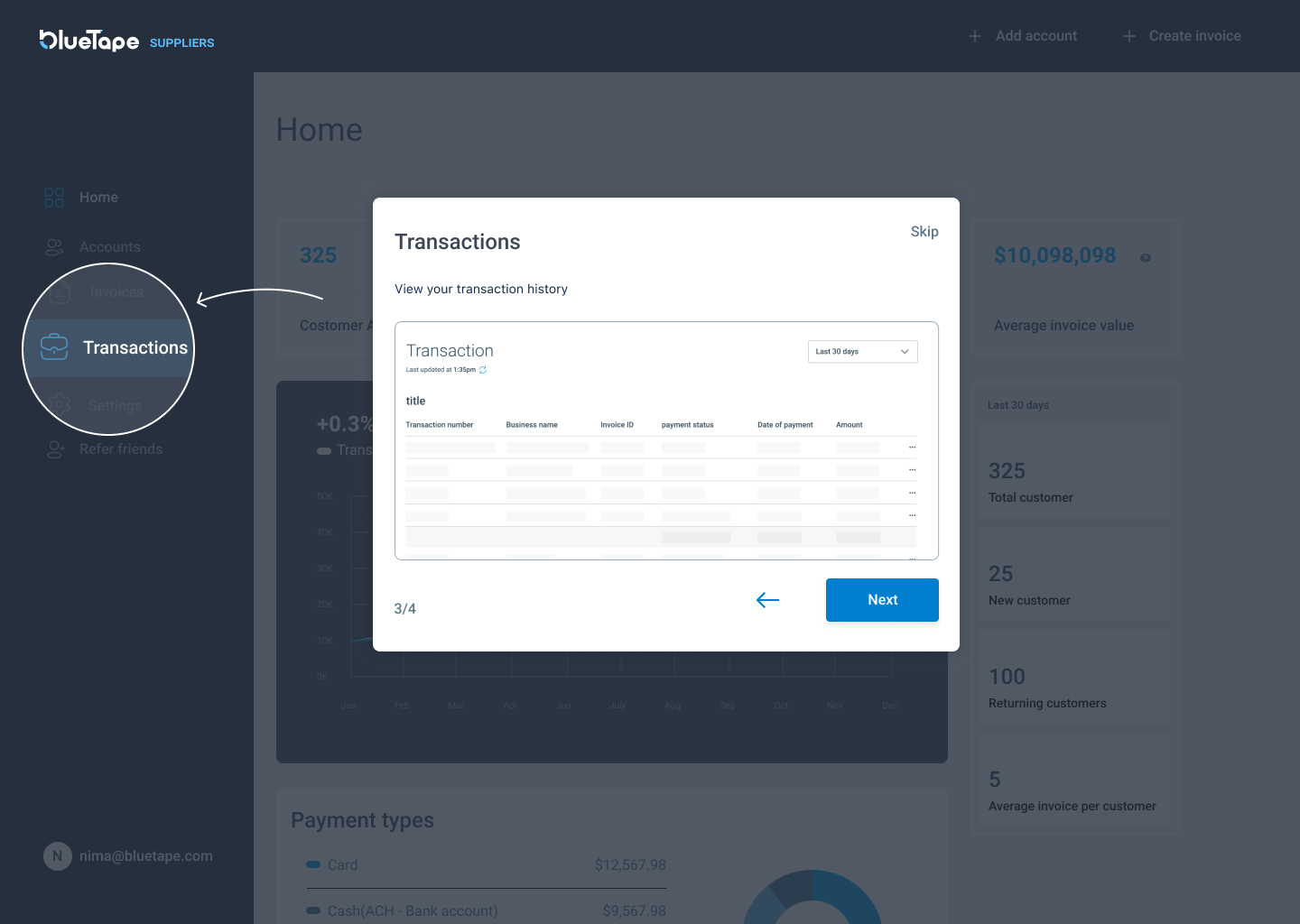 suppliers onboarding screen