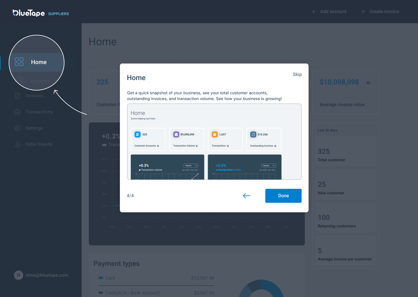 suppliers onboarding screen